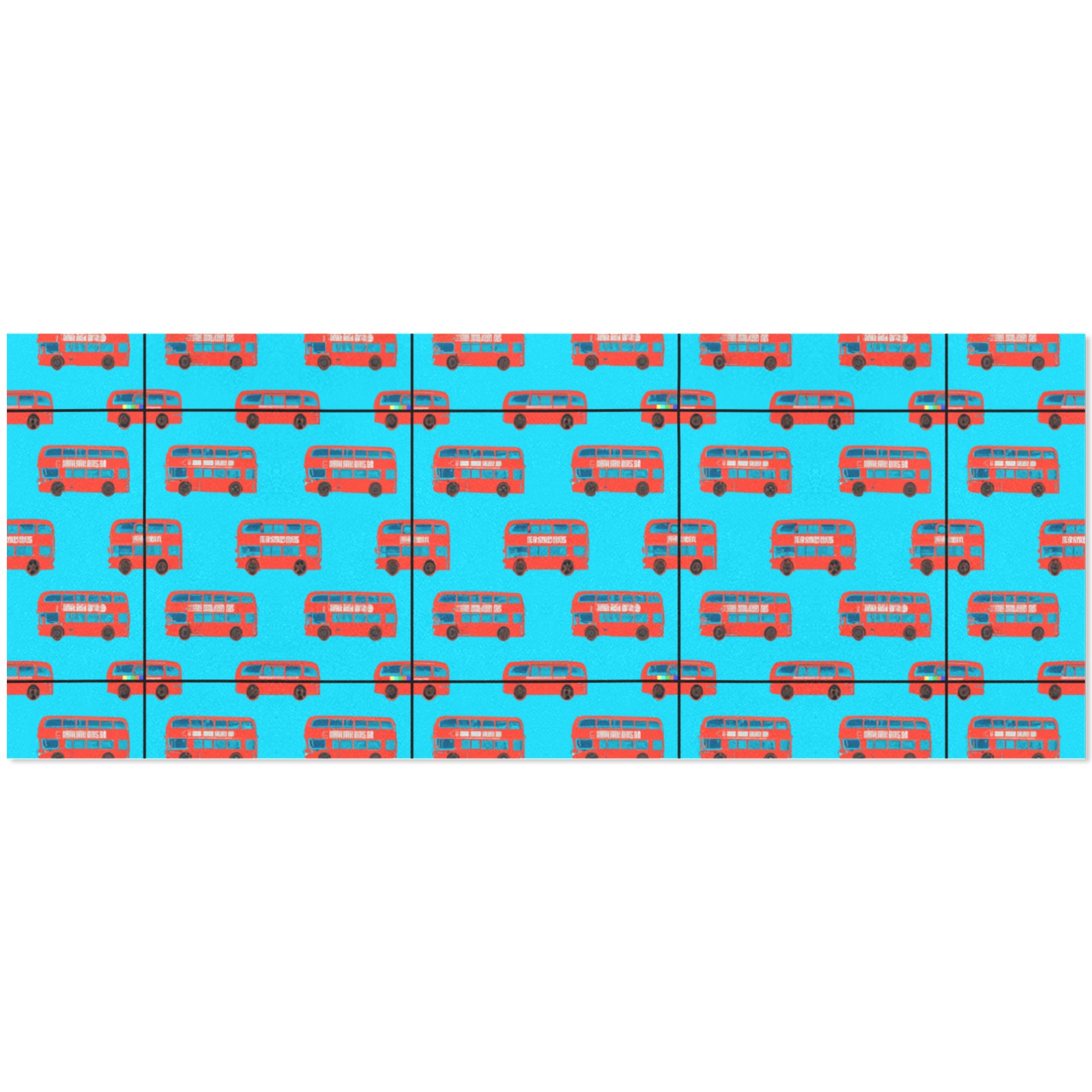 double decker buss Gift Wrapping Paper 58"x 23" (1 Roll)