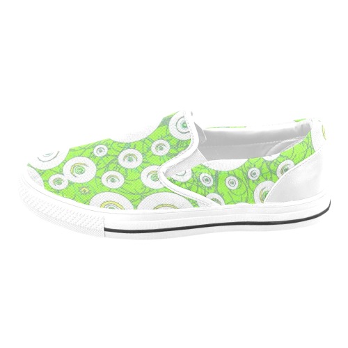 green eyes w Slip-on Canvas Shoes for Kid (Model 019)