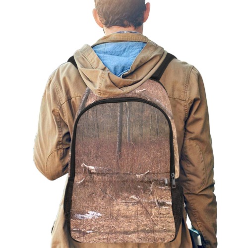 Falling tree in the woods Fabric Backpack with Side Mesh Pockets (Model 1659)