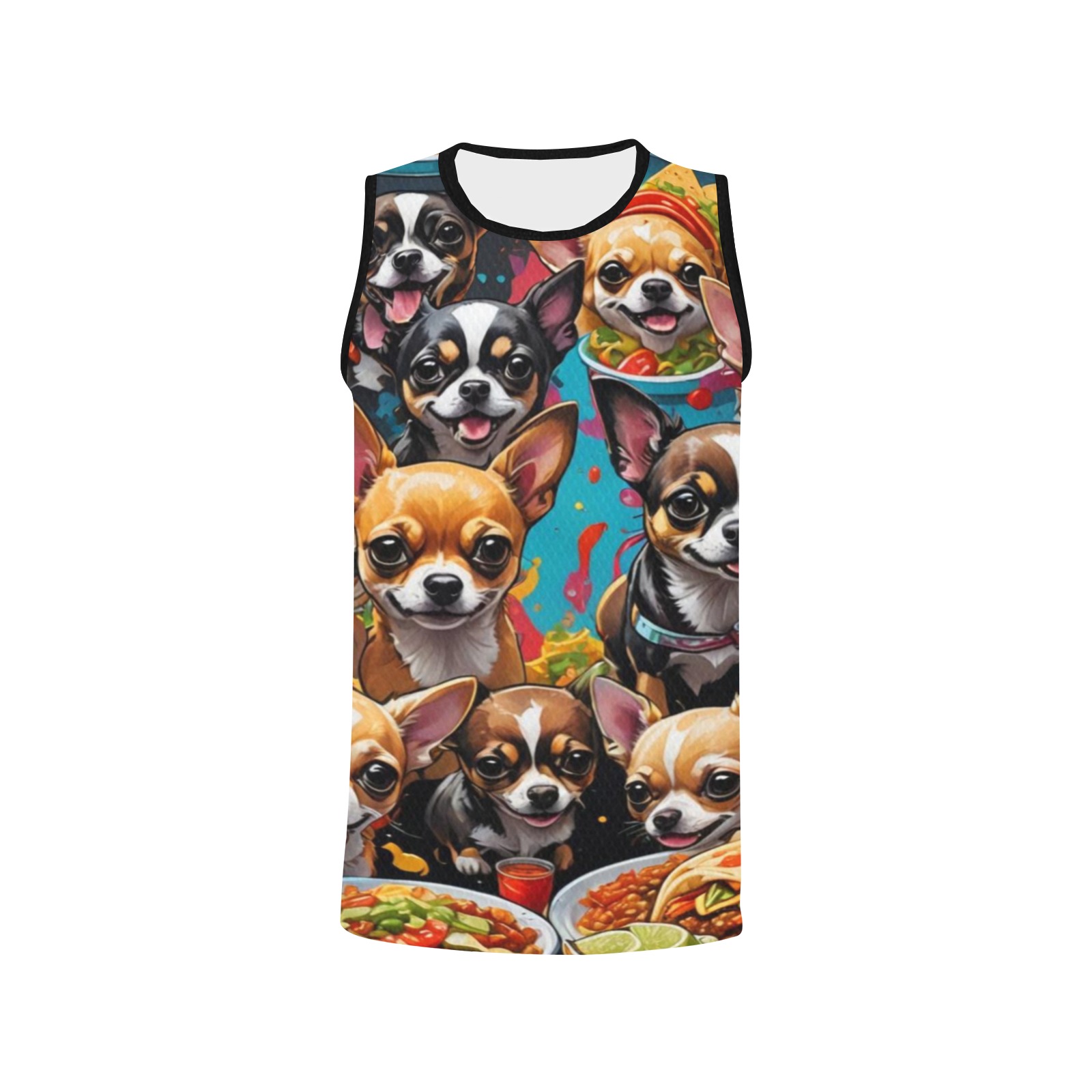 CHIHUAHUAS EATING MEXICAN FOOD 2 All Over Print Basketball Jersey
