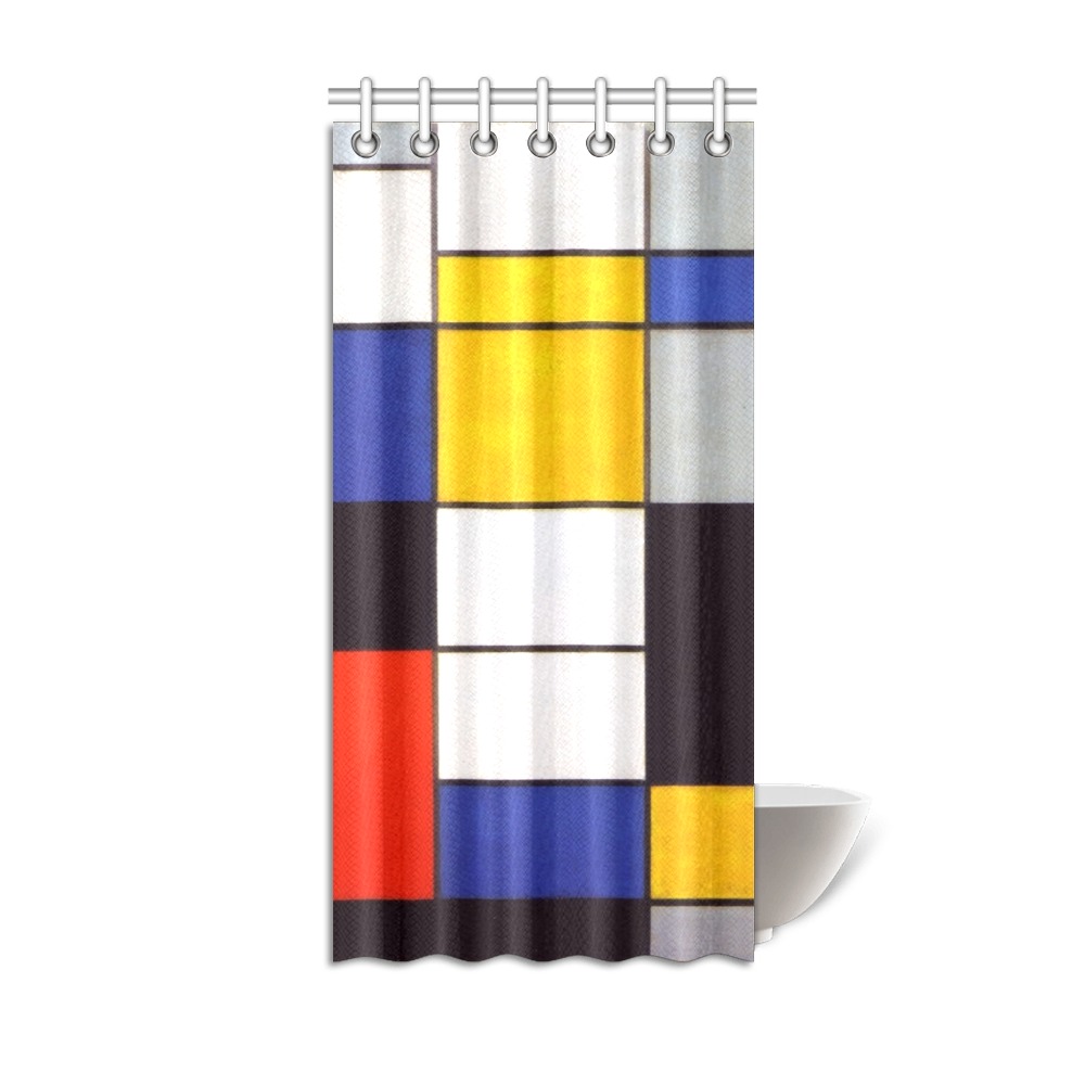 Composition A by Piet Mondrian Shower Curtain 36"x72"