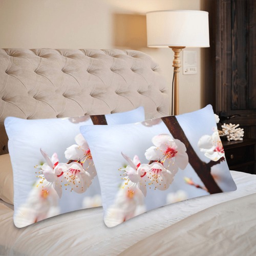 Purity and tenderness of Japanese apticot flowers. Custom Pillow Case 20"x 30" (One Side) (Set of 2)