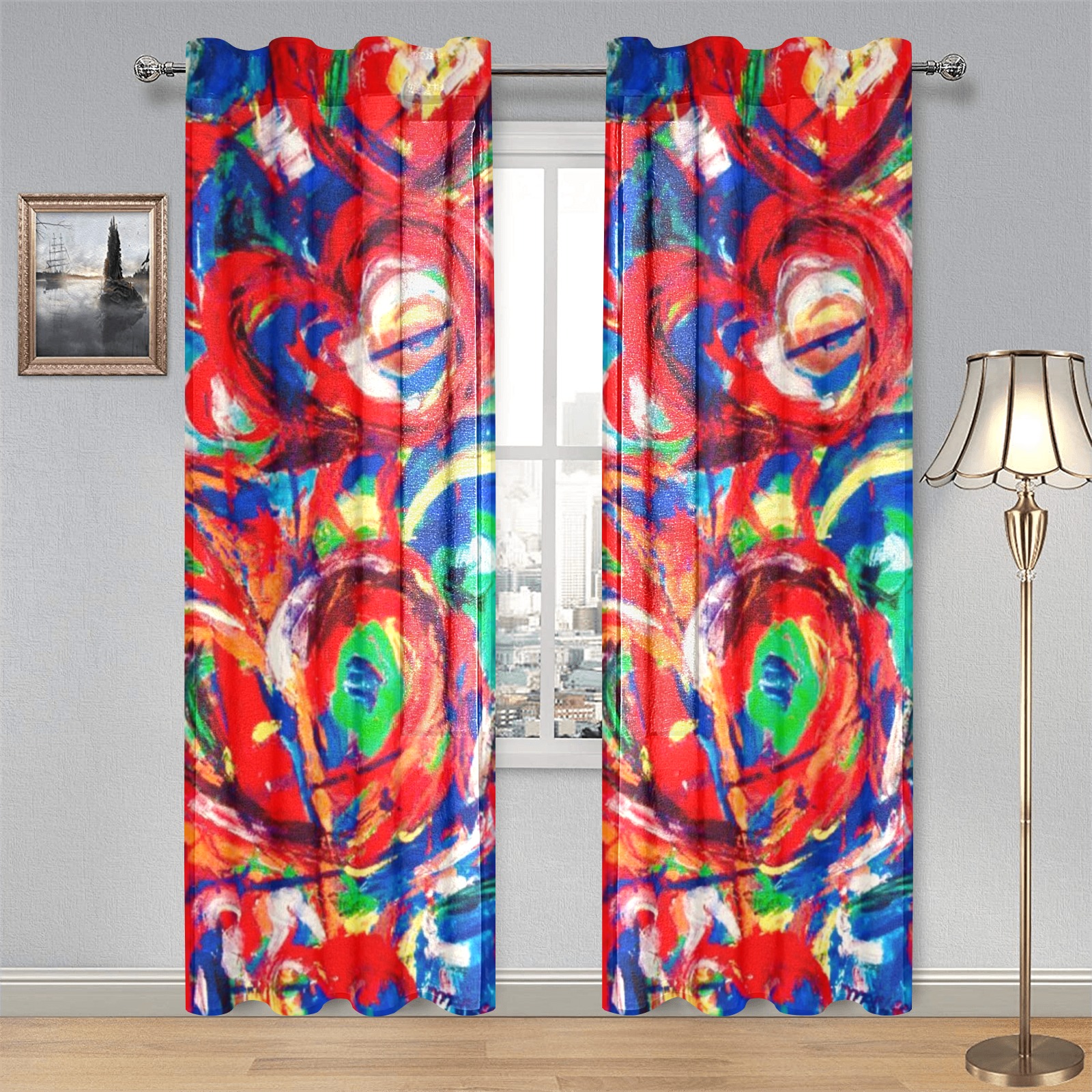 Hearts Desire Collection Gauze Curtain 28"x84" (Two-Piece)