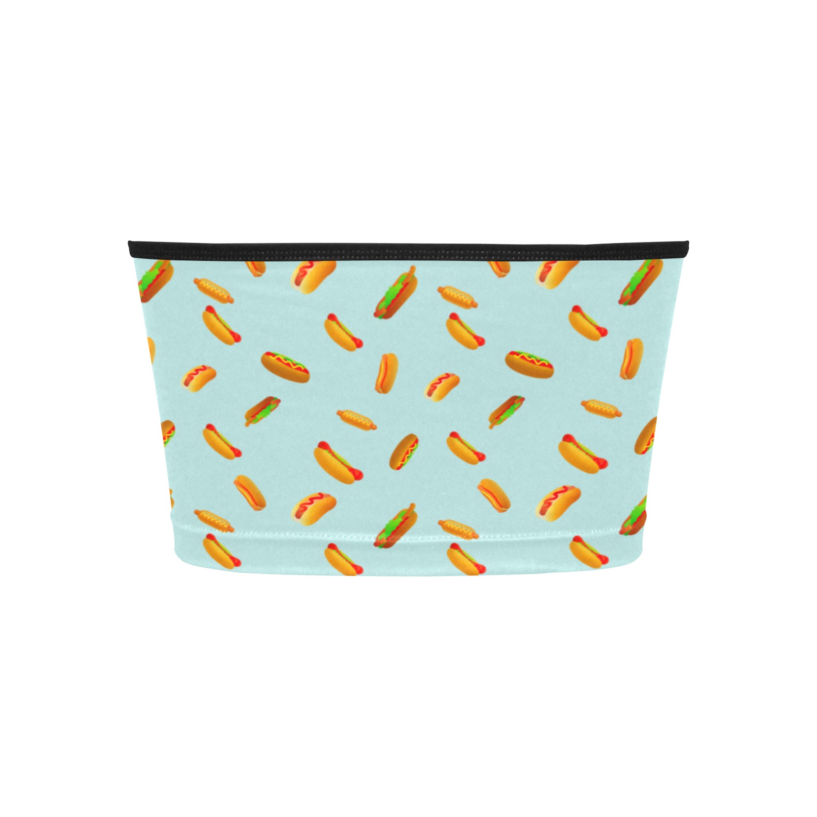 Hot Dogs on Blue Women's Tie Bandeau Top (Model T66)