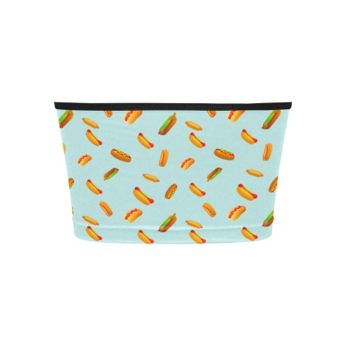 Hot Dogs on Blue Women's Tie Bandeau Top (Model T66)