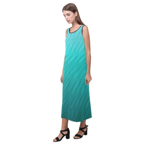blue wavespike Phaedra Sleeveless Open Fork Long Dress (Model D08)