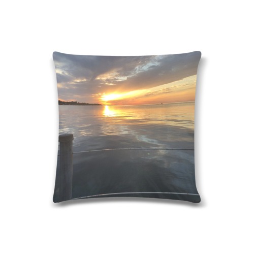 Pier Sunset Collection Custom Zippered Pillow Case 16"x16"(Twin Sides)