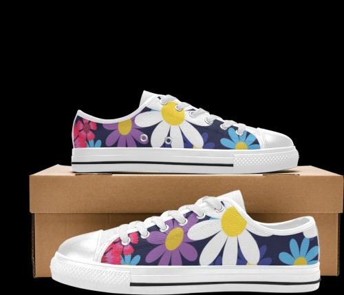 Hippy Flower Power #2 Men's Classic Canvas Shoes (Model 018)