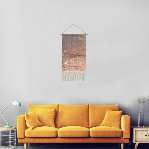 Falling tree in the woods Linen Hanging Poster