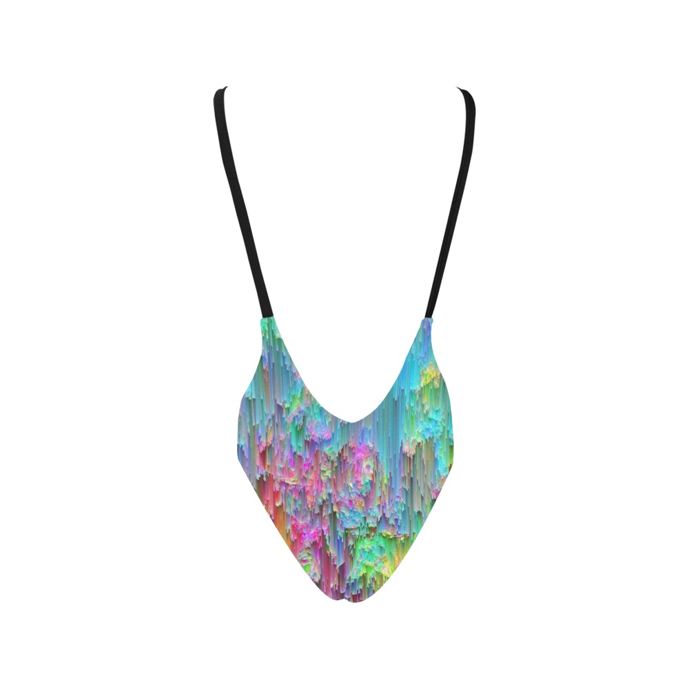 rainbow Sexy Low Back One-Piece Swimsuit (Model S09)