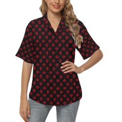 Cool Canada Women's Shirts All Over Print Hawaiian Shirt for Women (Model T58)