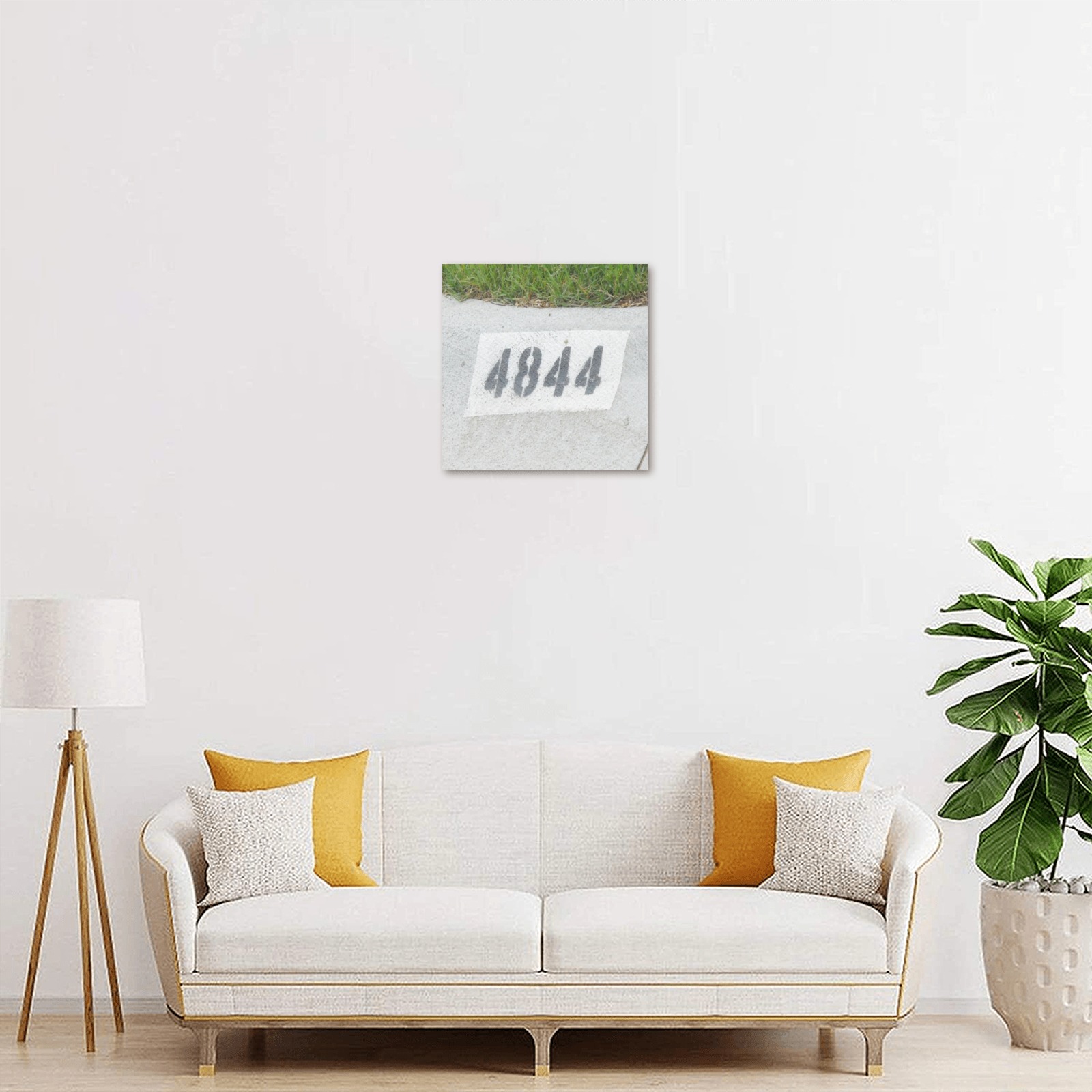 Street Number 4844 Upgraded Canvas Print 12"x12"