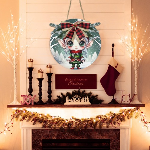 Christmas Elf Christmas Door Hanger (11.8inch)
