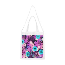 GROOVY FUNK THING FLORAL PURPLE Canvas Tote Bag/Medium (Model 1701)