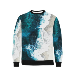 Ocean And Beach Men's Rib Cuff Crew Neck Sweatshirt (Model H34)