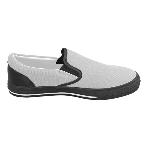 color silver Men's Slip-on Canvas Shoes (Model 019)