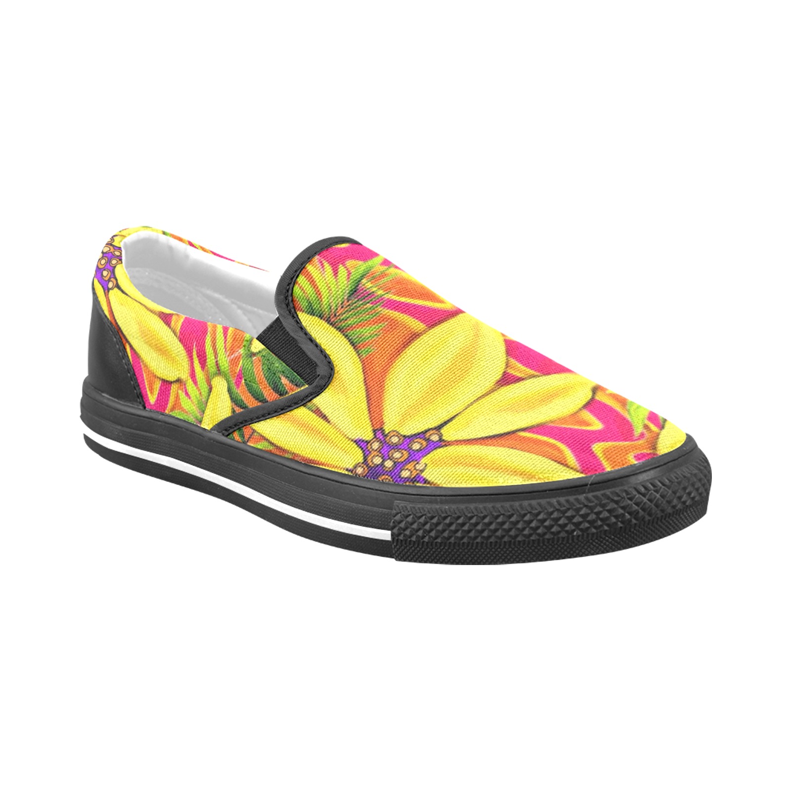 Tropical Fun Women's Unusual Slip-on Canvas Shoes (Model 019)