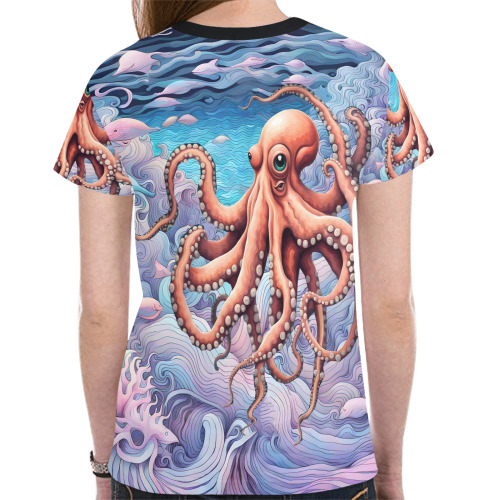 Octopus New All Over Print T-shirt for Women (Model T45)