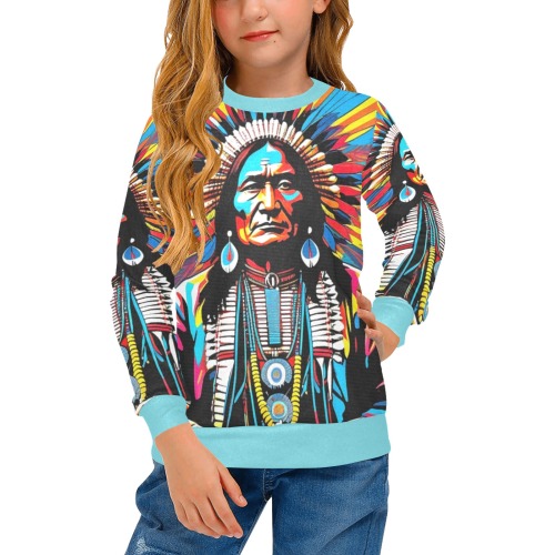 AMERICAN HERITAGE 11 Girls' All Over Print Crew Neck Sweater (Model H49)