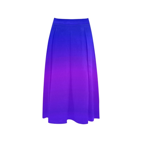 rainbow blue Mnemosyne Women's Crepe Skirt (Model D16)