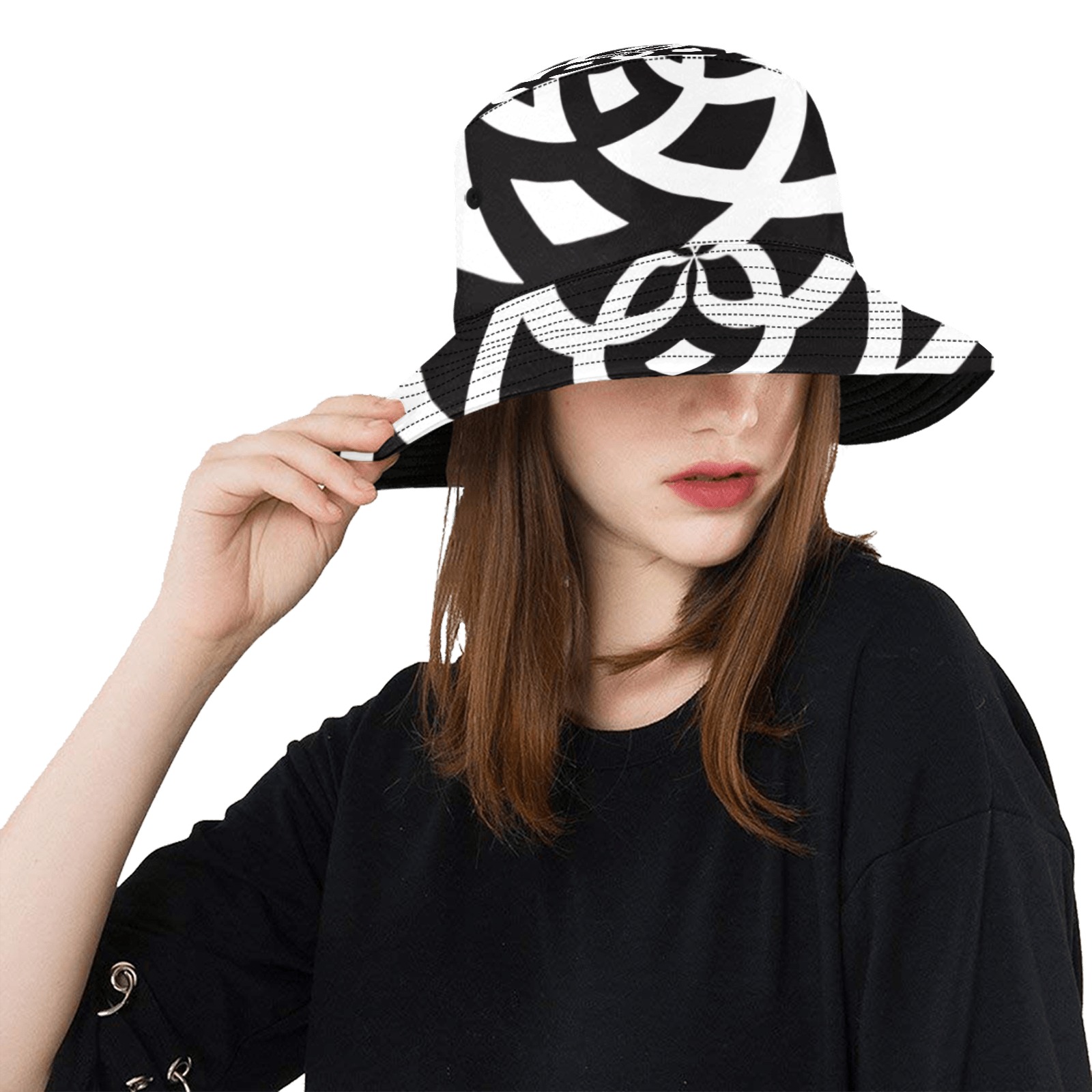 FRACTOBERRY BLACK AND WHITE BUCKET HAT Unisex Summer Bucket Hat