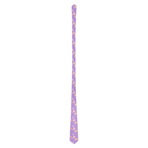Pink and Purple and Gold Christmas Design Classic Necktie (Two Sides)