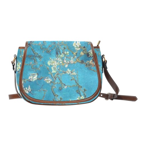 Van Gogh's Almond Blossom Saddle Bag/Small (Model 1649) Full Customization