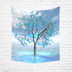 Crystal BlueTree Cotton Linen Wall Tapestry 51"x 60"