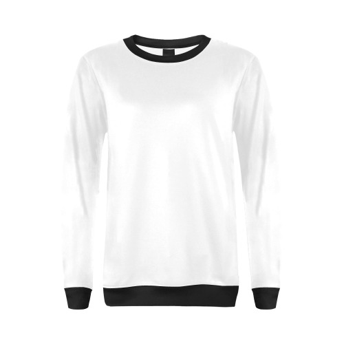 white All Over Print Crewneck Sweatshirt for Women (Model H18)