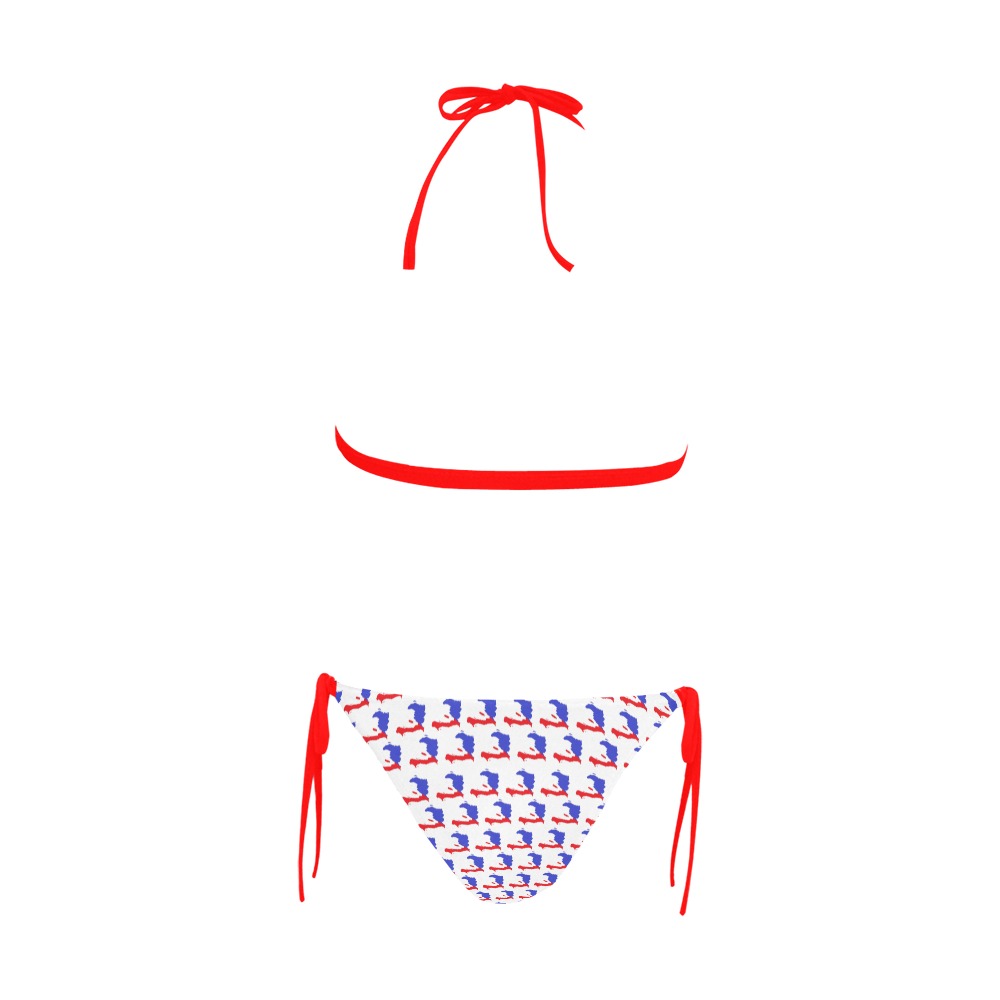 Island Of Haiti Buckle Front Halter Bikini Swimsuit (Model S08)