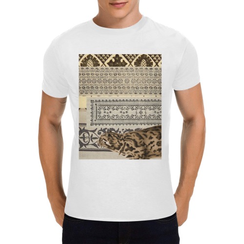 tigers and patterns - modified logo colors to match babouches Men's T-Shirt in USA Size (Two Sides Printing)
