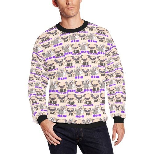 pattern (32) Men's Oversized Fleece Crew Sweatshirt (Model H18)