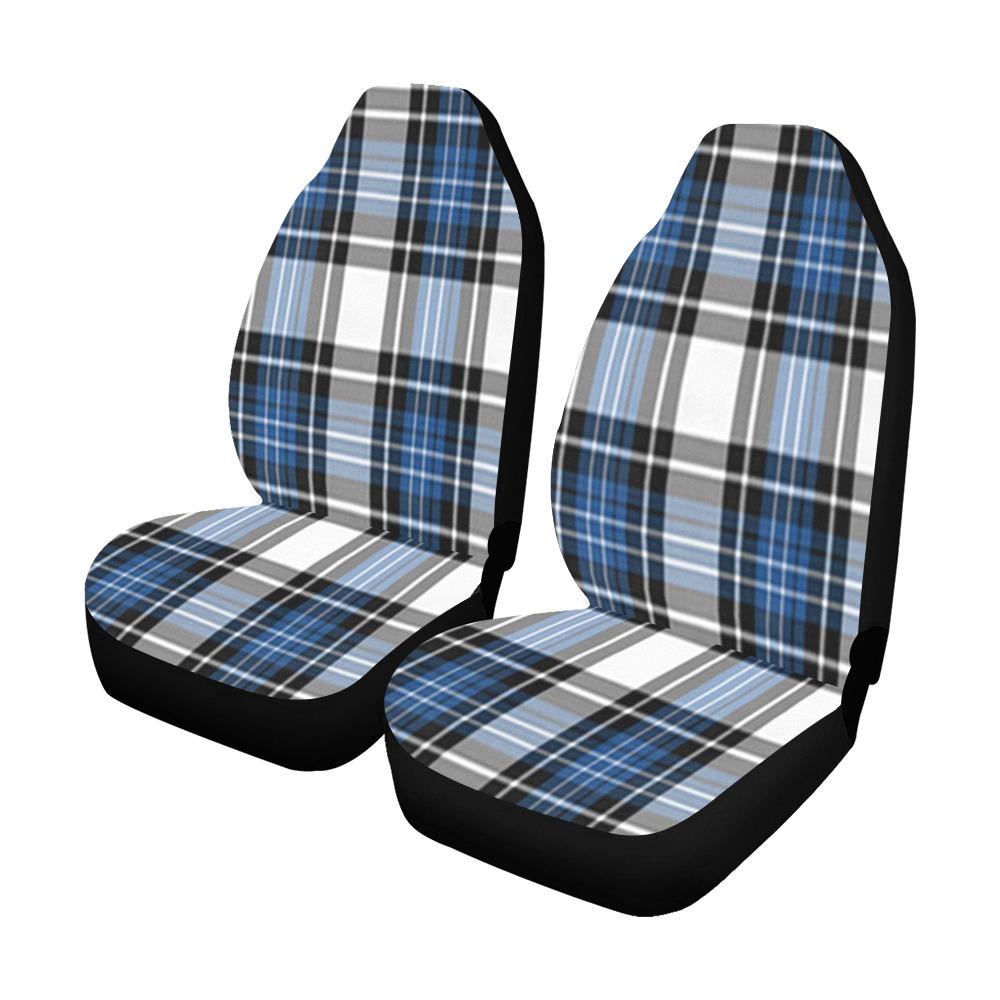 Blue Black Plaid Car Seat Covers (Set of 2)