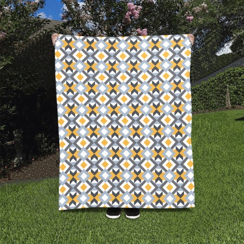 Retro Angles Abstract Geometric Pattern Quilt 40"x50"