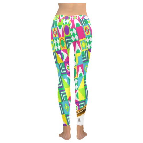Gossip pattern Collectable Fly Women's Low Rise Leggings (Invisible Stitch) (Model L05)