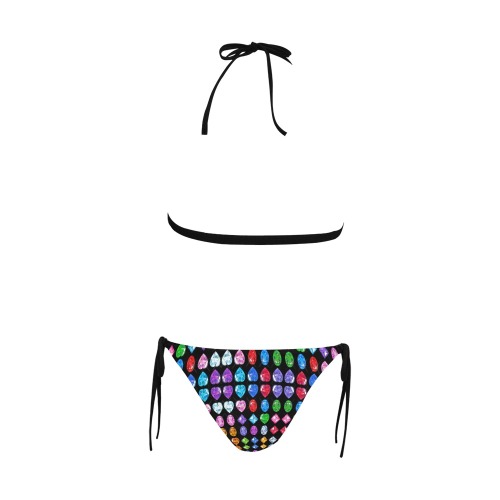BLING 7 Buckle Front Halter Bikini Swimsuit (Model S08)