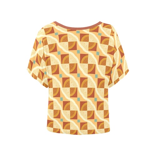 Fancy Circles Women's Batwing-Sleeved Blouse T shirt (Model T44)