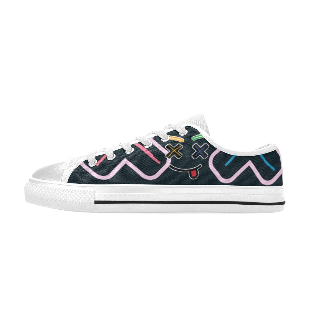 Blk and Pink Women's Classic Canvas Shoes (Model 018)