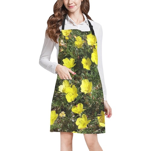 Yellow Flowers All Over Print Apron