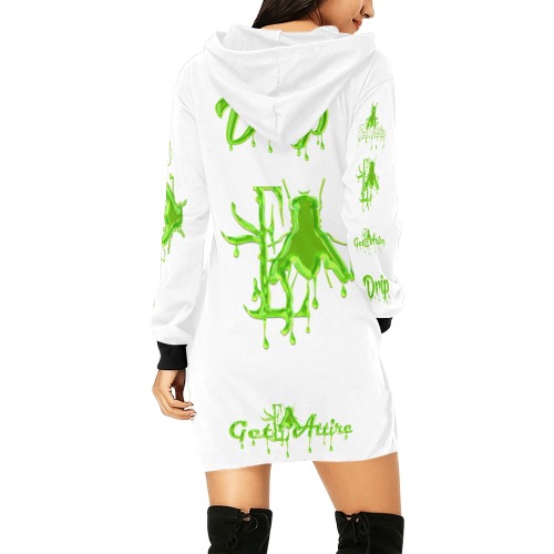 Drip Collectable Fly All Over Print Hoodie Mini Dress (Model H27)