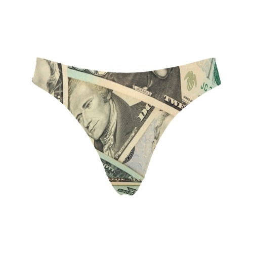 US PAPER CURRENCY Women's All Over Print Thongs (Model L30)