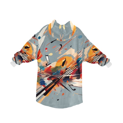 Music and notes. Charming colorful abstract art Blanket Hoodie for Women