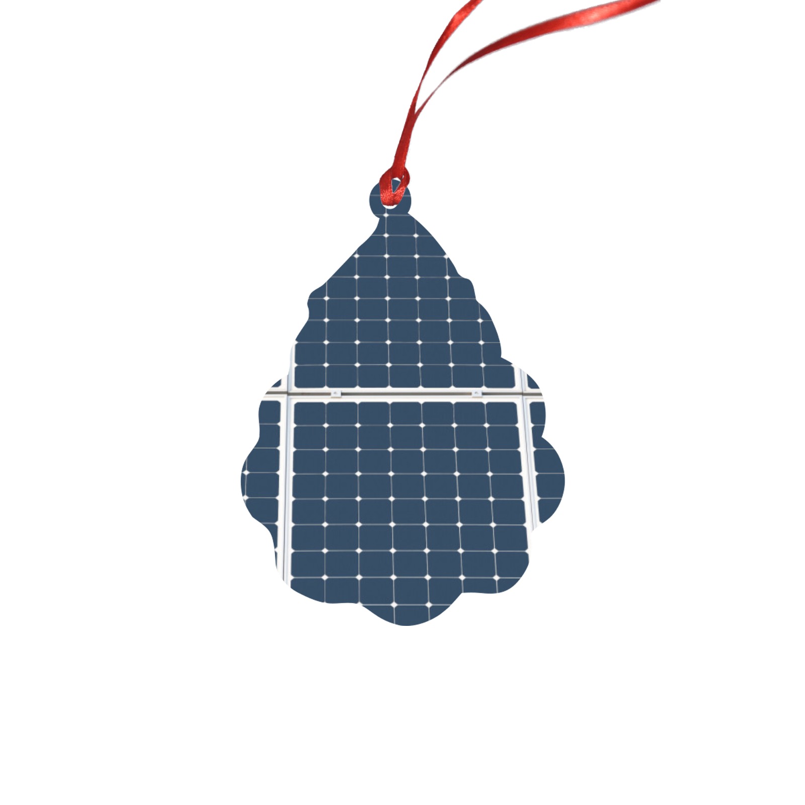 Solar Technology Power Panel Image Photovoltaic Christmas Tree Shape Ornament