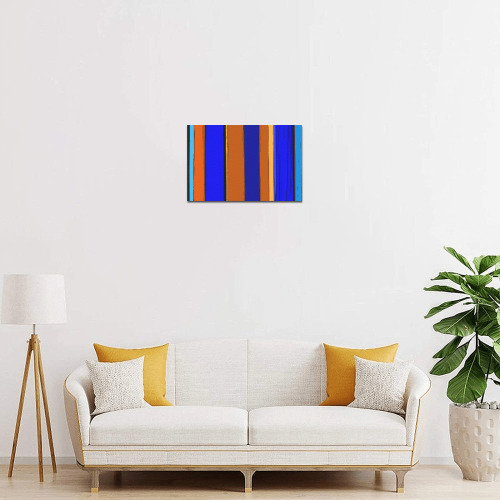 Abstract Blue And Orange 930 Upgraded Canvas Print 12"x8"