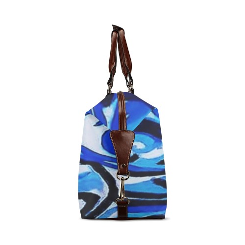 Blue Abstract Graffiti travel bag Classic Travel Bag (Model 1643) Remake
