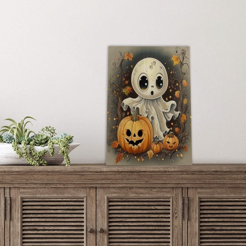 Halloween Ghost Wood Print 8"x12"