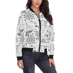 Inspirational tattoo pattern All Over Print Bomber Jacket for Women (Model H36)