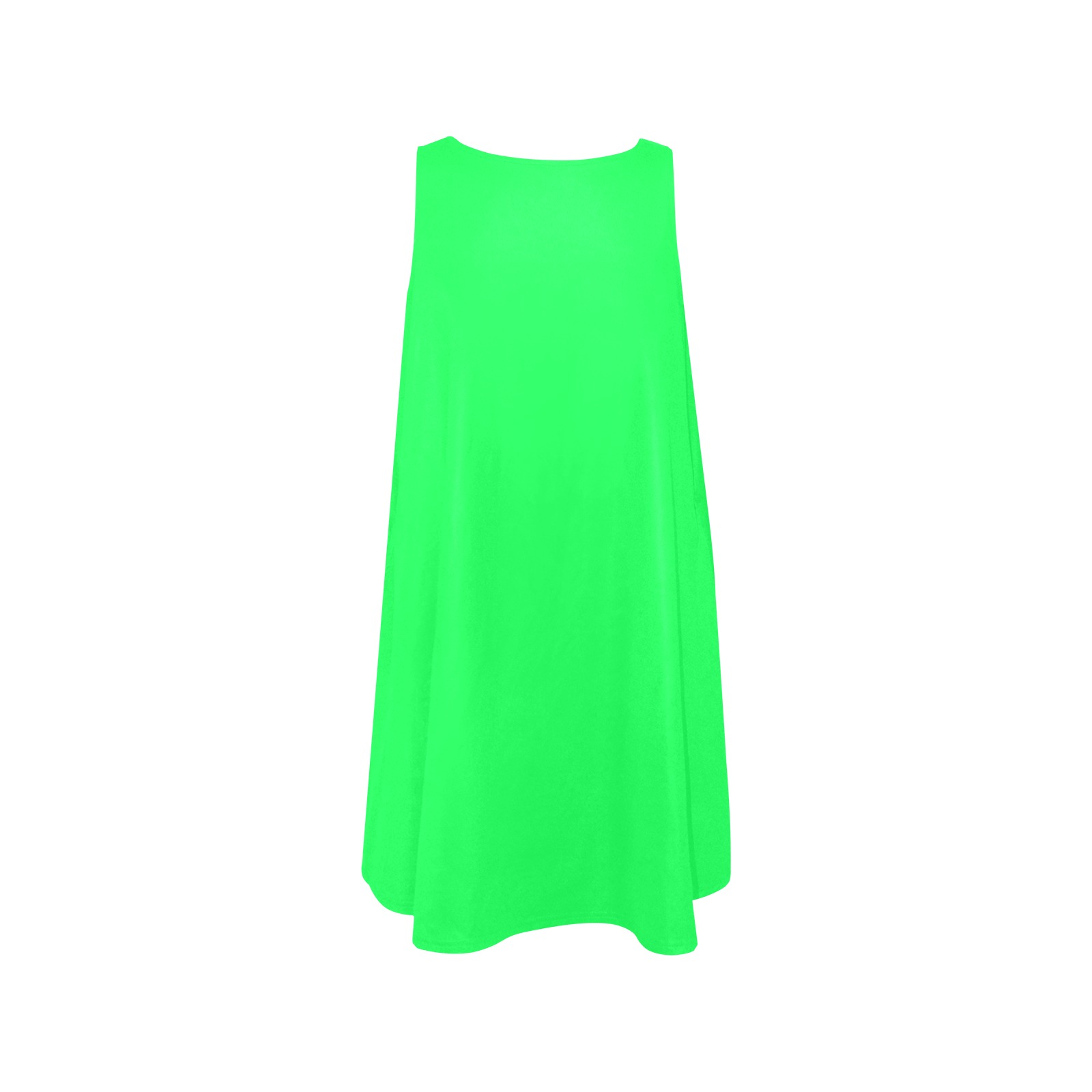 Neon Green Sleeveless A-Line Pocket Dress (Model D57)