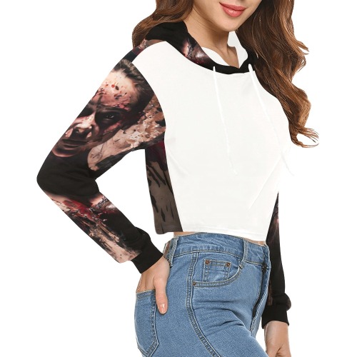 Angel of death All Over Print Crop Hoodie for Women (Model H22)