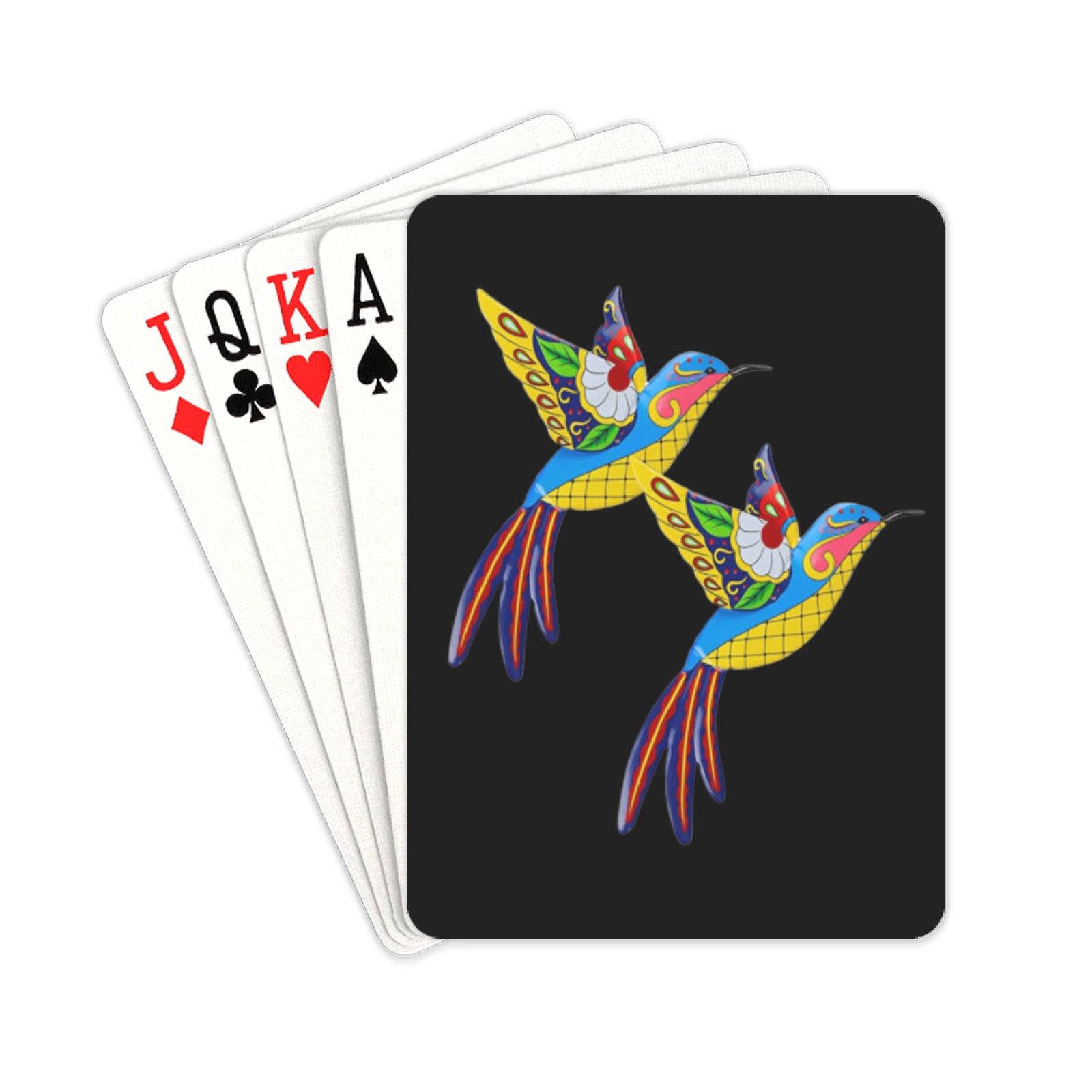 2 birds black Playing Cards 2.5"x3.5"